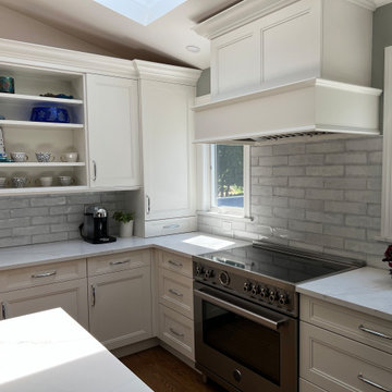 Blue and White Kitchen With Natural Light