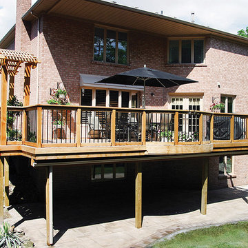High decks over 6 feet above grade.