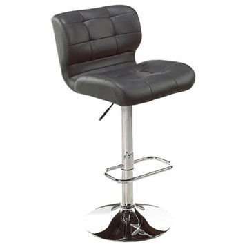 Uptown Club Fanta Faux Leather Adjustable Bar Stool in Gray (Set of 2)