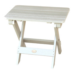 Highwood - Outdoor Folding Adirondack Side Table, Whitewash - Outdoor Side Tables