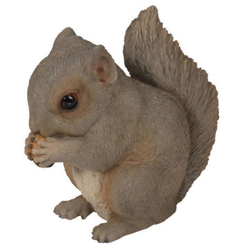 Baby Grey Squirrel Garden Statue, 5.5"