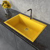 Ruvati 33x22" Topmount Granite Composite Kitchen Sink, Midas Yellow