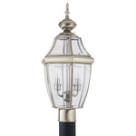 Generation Lighting Collection - Sea Gull Lighting 2-Light Outdoor Post Lantern, Brushed Nickel - Bulbs Included