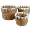 Serene Spaces Living Handmade Cattail Leaf Basket, Small, Medium, and Large