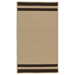 Colonial Mills - Denali End Stripe Indoor/Outdoor Rug Coastal Polypropylene DE65 Mink, 8'x10' - Understated show-stopper. Double-striped. Classic design matches your home. Put it under dining room table. Accentuate your sunroom. Refine your patio. Neutral base color. Muted accents.