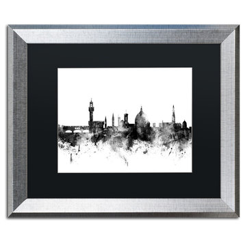 Michael Tompsett 'Florence Italy Skyline B&W' Matted Framed Art, 16x20