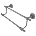 Allied Brass - Retro Wave 30" Double Towel Bar, Matte Gray - Add a stylish touch to your bathroom decor with this finely crafted double towel bar. This elegant bathroom accessory is created from the finest solid brass materials. High quality lifetime designer finishes are hand polished to perfection.