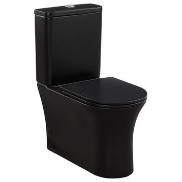 Calice 2-Piece Elongated Rear Outlet Toilet Dual-Flush 0.8/1.28 gpf, Black