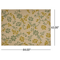 Muriel Outdoor Botanical Area Rug, 5'3"x7"