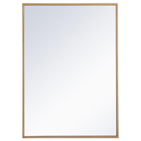 Metal Mirror Medicine Cabinet 20"x28", Brass Finish