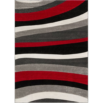 Well Woven Ruby Red Area Rug, 6'7"x9'3"
