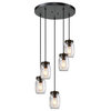 LNC 5-Light Chandeliers Spiral Glass Jar Ceiling Linear Kitchen Island Lighting