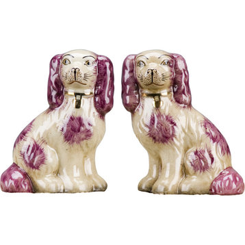 Staffordshire Reproduction Dogs, 6", Red, 2-Piece Set