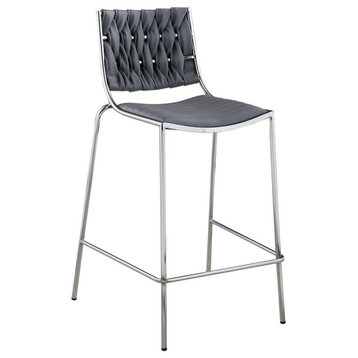 Contemporary Stackable Counter Stool W/ Weave Back