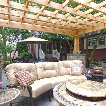 Flagstone Patio with Fireplace