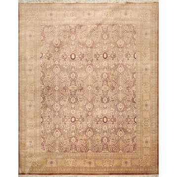 8'1''x10'2'' Hand Knotted Wool Area Rug, Light Blue Color