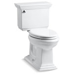 Kohler - Kohler Memoirs Stately 2-Piece Elongated 1.28 GPF Toilet, White - Featuring the elegant architectural look of the Memoirs collection with Stately design, this two-piece toilet combines water-saving flush performance with traditional style. A high-efficiency 1.28-gallon flush offers up to 16,500 gallons of water savings per year, compared to a 3.5-gallon toilet, without compromising flush power. The elongated bowl is positioned at a convenient height for comfort and ease of use.