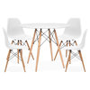 Pemberly Row 4 Person Modern MDF Wood Dining Table Set & 4 Chairs in White