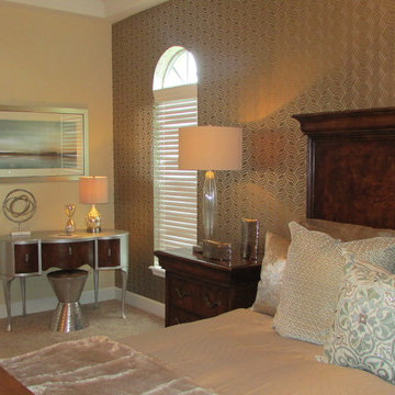 gold and silver master bedroom