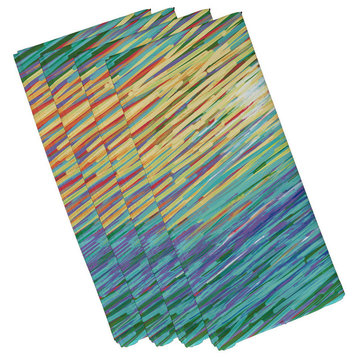 Polyester Decorative Napkin, Abstract Coastal, Set of 4