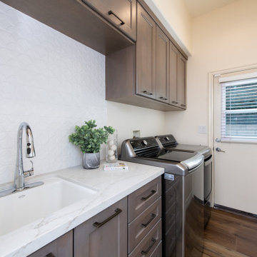 Small Transitional Laundry Room Remodel