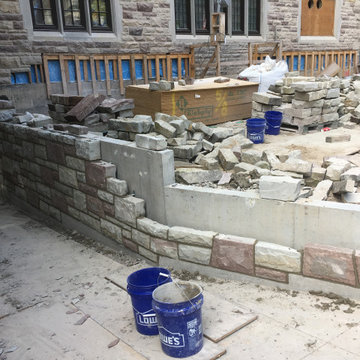Masonry Stone Veneer Retaining Wall