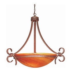 Hampton Bay Rhodes 3-Light Nutmeg Bowl Pendant - Pendant Lighting