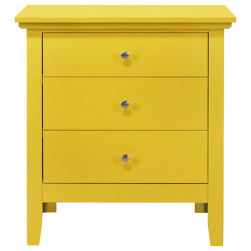 Hammond 3-Drawer Nightstand (26 in. H x 24 in. W x 18 in. D), Yellow