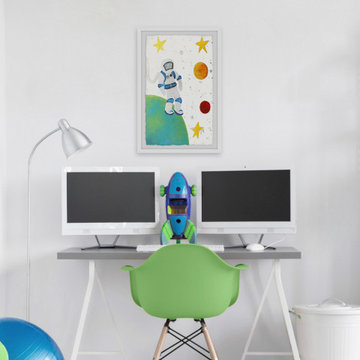 "Astronaut Escapade" Framed Painting Print