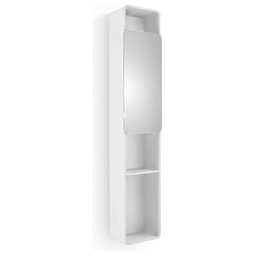 WS Bath Collections Bej 8015 12-1/4" x 63" Single Door Frameless - White