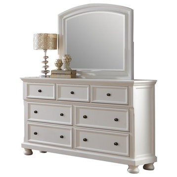 Liverpool Cottage Dresser with Hidden Drawer Mirror, White