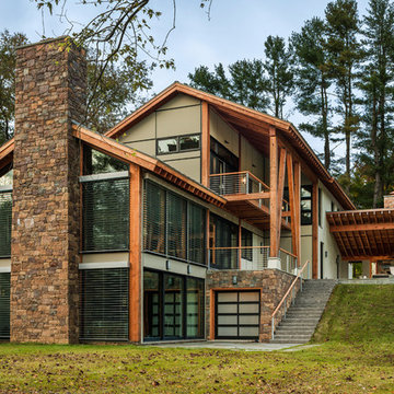 Leaning Timber House