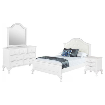 Picket House Furnishings Jenna 4 Piece Full Kids Bedroom Set in White