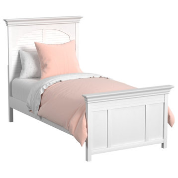 Neopolitan White Complete 3/3 Twin Shutter Panel Bed