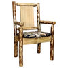 Montana Woodworks Glacier Country 19" Unique Solid Wood Captain's Chair in Brown