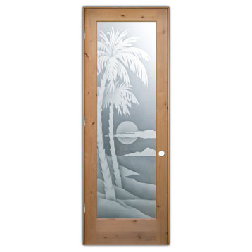 Pantry Door - Palm Sunset - Alder Knotty - 28" x 84" - Knob on Right - Pull Open