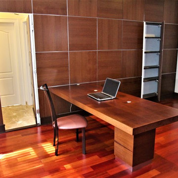 View Showing Concealed Bathroom and Shelving