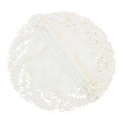 Xia Home Fashions - Laurel Embroidered Cutwork Spring Doilies, Set of 4 - Placemats