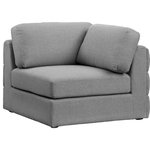Meridian Furniture - Beckham Beige Durable Linen Textured Fabric Armless, Grey, Corner Chair - Liven up your living space with this Beckham grey durable linen polyester fabric corner chair. Its grey color complements any contemporary home decor, while its durable linen and polyester fabric upholstery provides you with a soft and comfortable place to sit. This corner chair is modular, so you can create infinite configurations, which are easily attached using the attachment latch underneath. Its linen, wood, and foam construction guarantees stability for years to come.