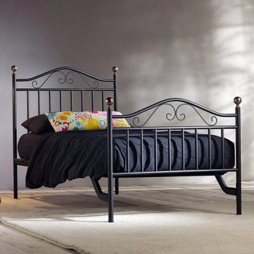 Giulia brass knob wrought iron double bed by Cosatto Letti