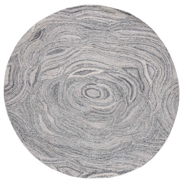 Safavieh Abstract Collection ABT148 Rug, Dark Grey/Black, 6' X 6' Round
