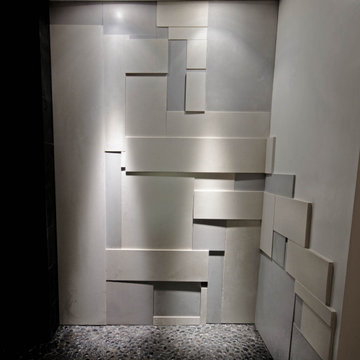 Textured Bath Wall Concrete Tiles Mondrian