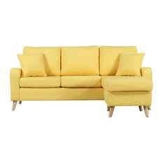 50 Most Por Yellow Sectional Sofas For 2018 Houzz Divano Roma Furniture Modern Fabric Small E Sectional Sofa With Reversible Chase Yellow