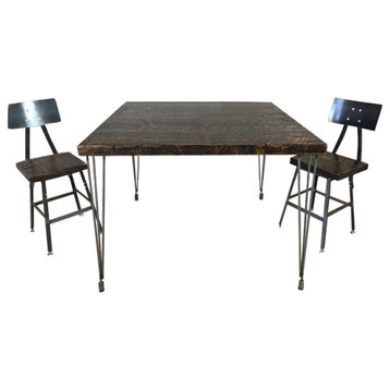 Small Wood Desk With Mid Century Hairpin Legs, 30x60x30, Dark Walnut