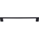 Top Knobs - Princetonian Bar Pull 11 11/32" (c-c) - Flat Black - Length - 12 1/8", Width - 3/8", Projection - 1 1/2", Center to Center - 11 11/32", Base Diameter - W 3/8" x L 7/8"