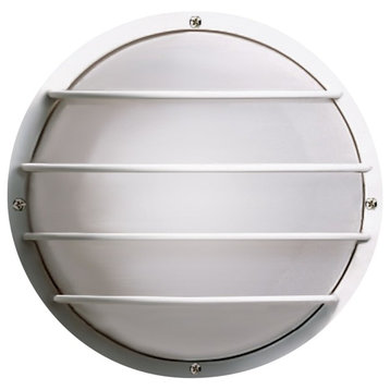 Nuvo 1-Light 10" Round Cage Wall Fixture, White, SF77-861