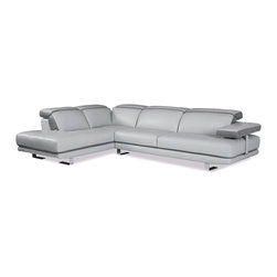 8754 Italian Leather Sectional Sofa with Left Chaise - Sectional Sofas
