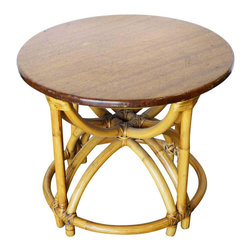 Restored Five Strand Hour Glass Rattan Coffee Table - Coffee Tables