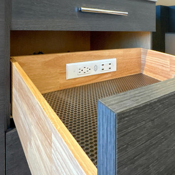 Modern Kitchen Island Drawer with Built-In Power & Lighting