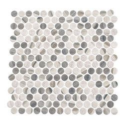 Pixels Penny Round mosaic by Glazzio Tile - Mosaic Tile